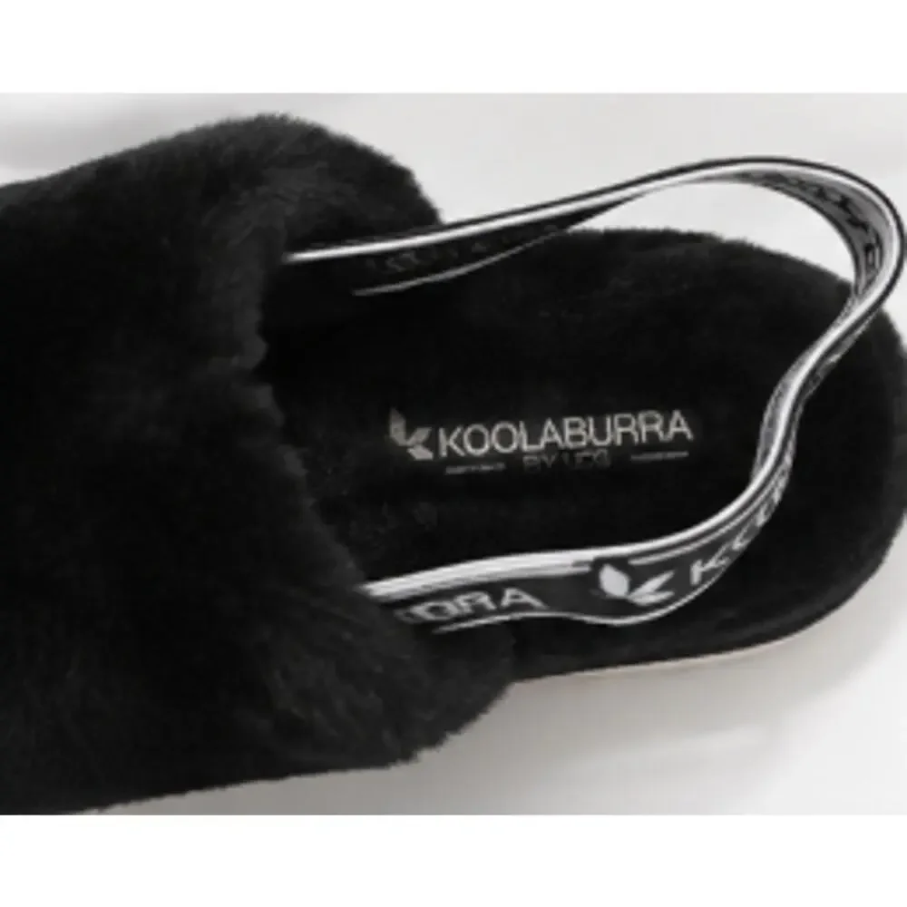 Kookaburra by UGG Black Faux Fur Fuzzy Slide Sandals – Kids 3.5 / Women’s 5.5